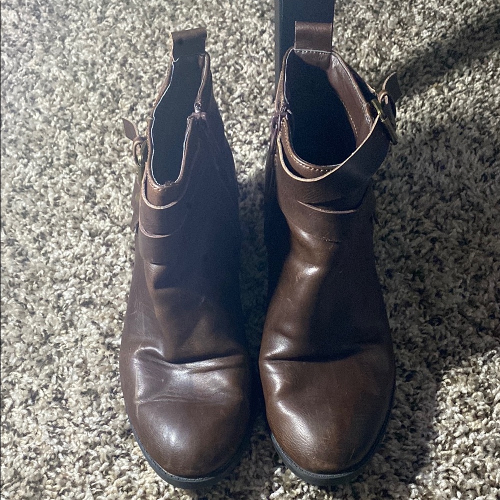 Brown Leather Ankle Boots